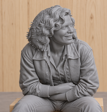 N52 – Top Gun Charlie Blackwood – Seated Motorcycle Figure Unpainted Multi-Scale Model Figure