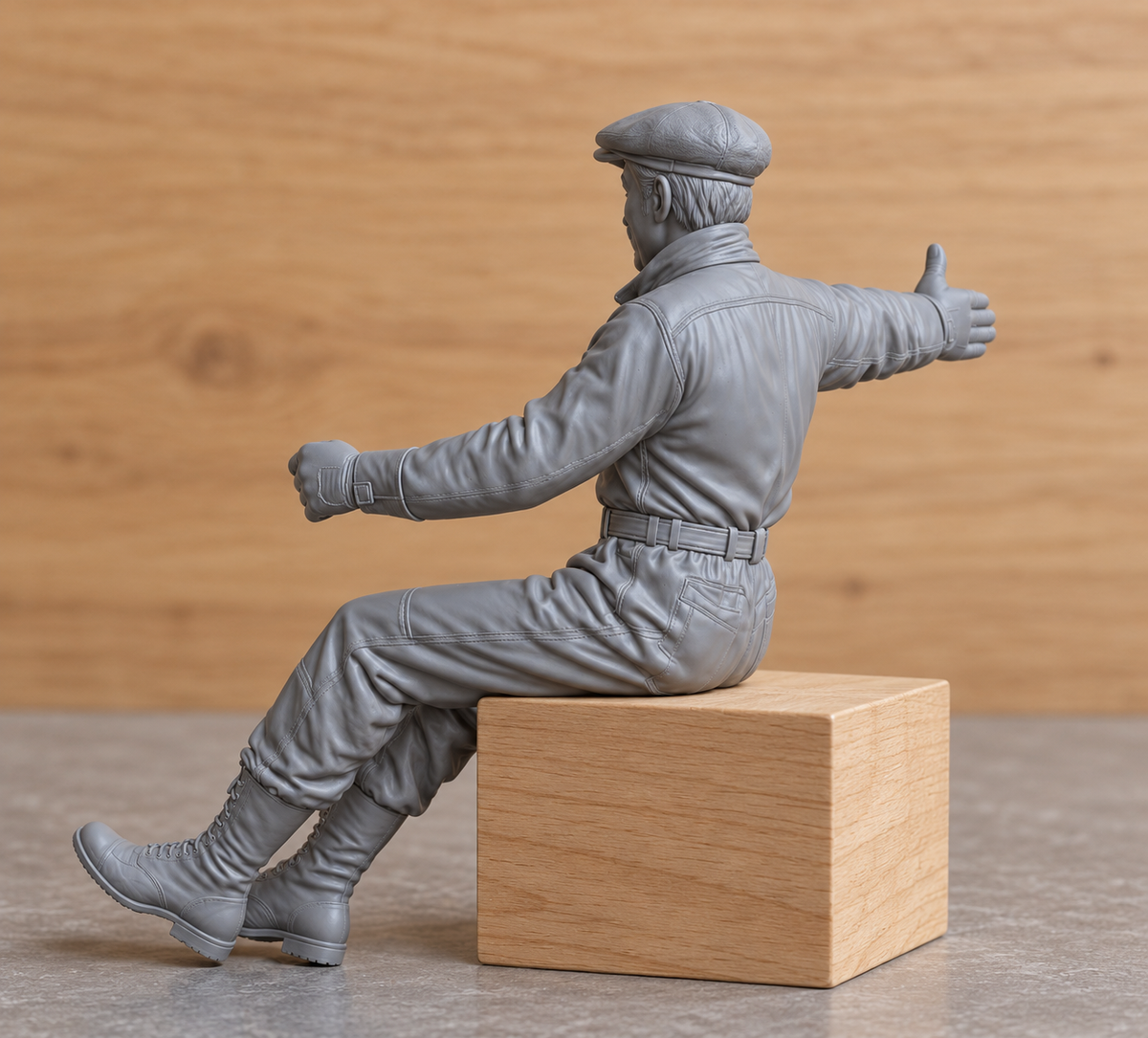 C69 Mamod Roadster  Edwardian Male Driver Signalling – Unpainted, Multi-Scale 1/96 to 1/8 | Jager Hobby