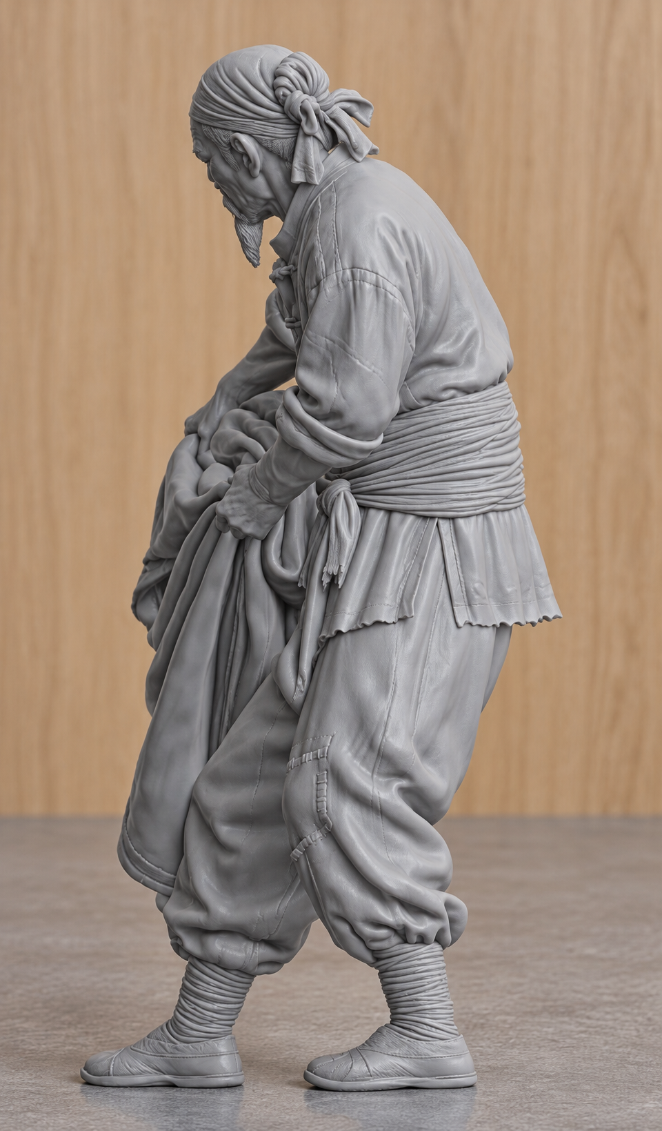 JK2 Male Chinese Fishing Junk Crew Figure – Unpainted, Multi-Scale