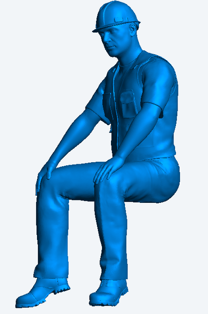 M69 – Young Man in Hard Hat Sitting on a Building Site | 1:48 Scale Diorama Figure