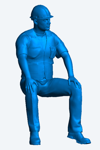 M69 – Young Man in Hard Hat Sitting on a Building Site | 1:48 Scale Diorama Figure