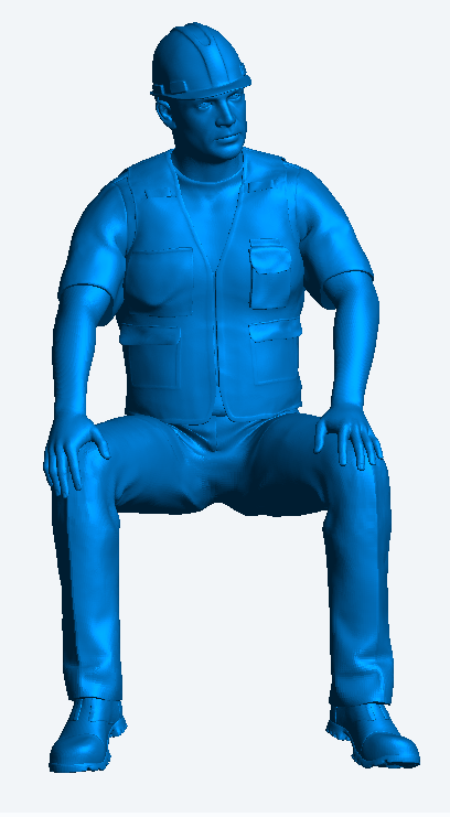 M69 – Young Man in Hard Hat Sitting on a Building Site | 1:48 Scale Diorama Figure