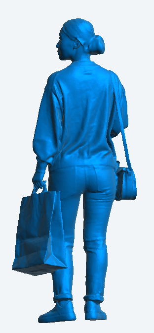 W2 Tamiya Model Figure – Casual Woman with Shopping Bag and Smartphone