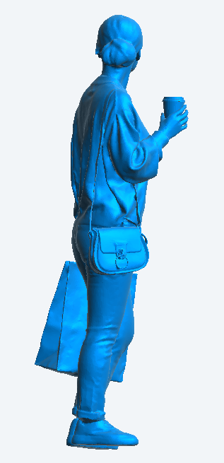 W2 Tamiya Model Figure – Casual Woman with Shopping Bag and Smartphone