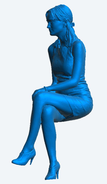 W60 – Woman Sitting Cross-Legged at a Nightclub | Scale Model Female Figure