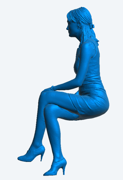 W60 – Woman Sitting Cross-Legged at a Nightclub | Scale Model Female Figure