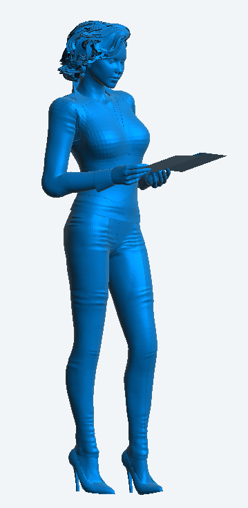 W61 – Woman in Jumpsuit Reading a Booklet | Scale Model Female Figure