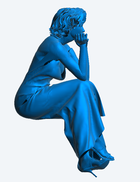 W64 – Woman in Evening Dress Sitting in Thought | Scale Model Female Figure