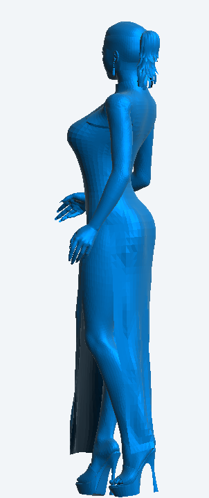 W65 – Elegant Woman Standing in Evening Dress | Scale Model Female Figure