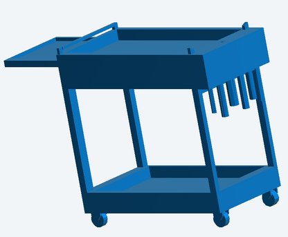 T37 – 1/43 1/24 Tool Trolley for Garage, Workshop, and Automotive Dioramas
