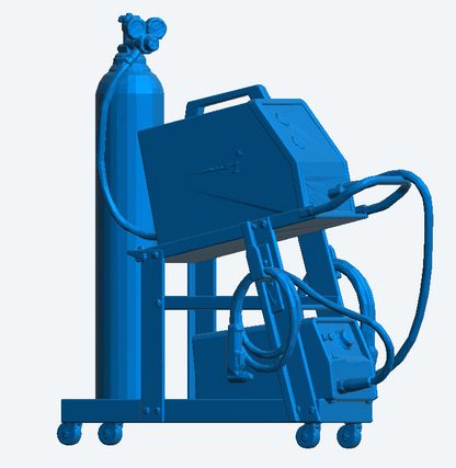 T46 MIG & Plasma Cutter on Trolley with Gas Bottle – Scale Model Workshop Equipment