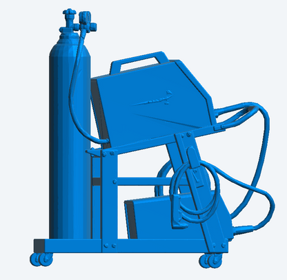 T46 MIG & Plasma Cutter on Trolley with Gas Bottle – Scale Model Workshop Equipment