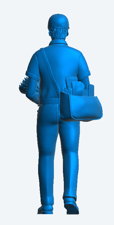 M89 Modern Postman with Mail Bag Unpainted Scale Model Figure