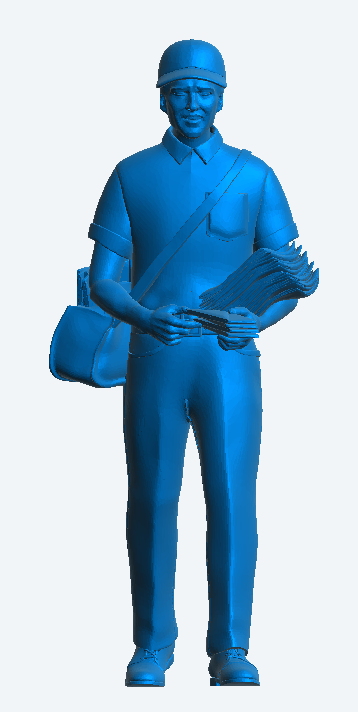 M89 Modern Postman with Mail Bag Unpainted Scale Model Figure