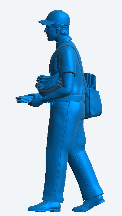 M89 Modern Postman with Mail Bag Unpainted Scale Model Figure