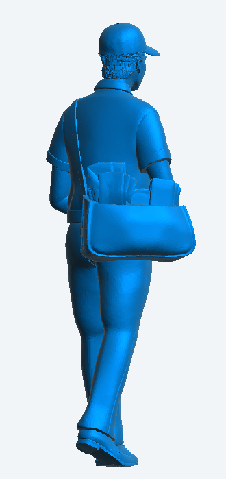 M89 Modern Postman with Mail Bag Unpainted Scale Model Figure