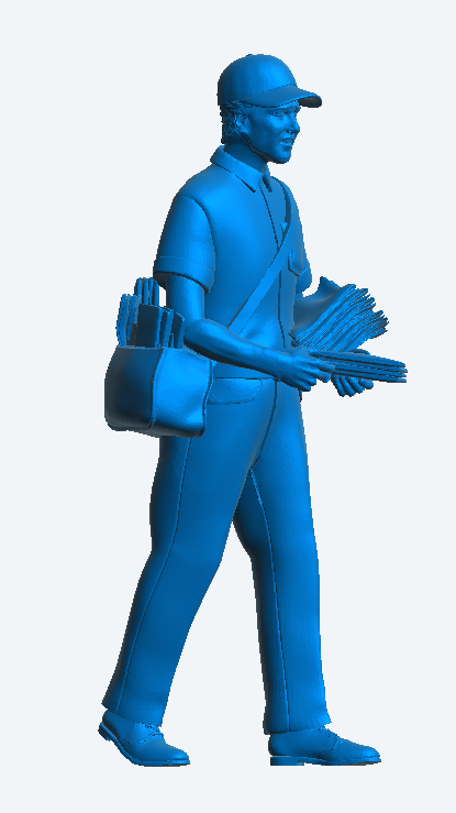 M89 Modern Postman with Mail Bag Unpainted Scale Model Figure