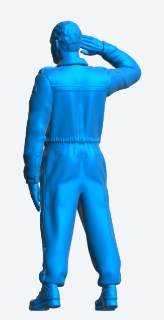 N1 Modern Male Crew Figure – Unpainted, Multi-Scale, Saluting