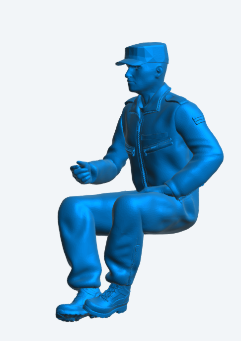 N8 Seated Modern Crew Figure – Uniformed, Multi-Scale, Military-Style Soft Cap