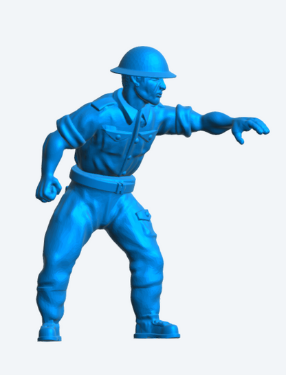 N9 WWII Naval Crew Figure – Brodie Helmet, Reaching Out – Unpainted Multi-Scale