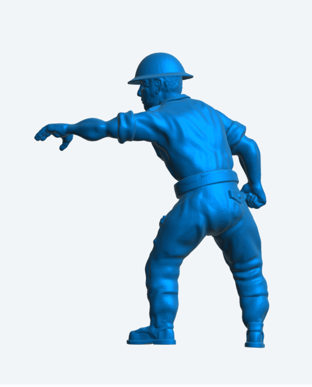 N9 WWII Naval Crew Figure – Brodie Helmet, Reaching Out – Unpainted Multi-Scale