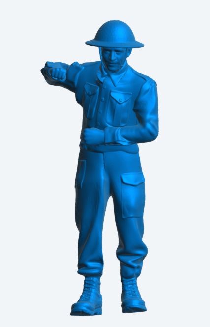 N10 WWII Sailor Figure – Uniform and Brodie Helmet, Arm Raised – Unpainted Multi-Scale
