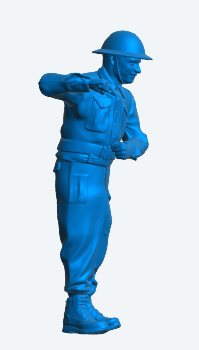 N10 WWII Sailor Figure – Uniform and Brodie Helmet, Arm Raised – Unpainted Multi-Scale