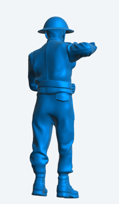 N10 WWII Sailor Figure – Uniform and Brodie Helmet, Arm Raised – Unpainted Multi-Scale