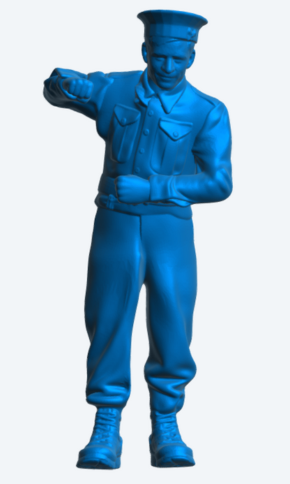 N10B WWII Sailor Figure – Uniform and Ratings Naval Cap, Arm Raised – Unpainted Multi-Scale