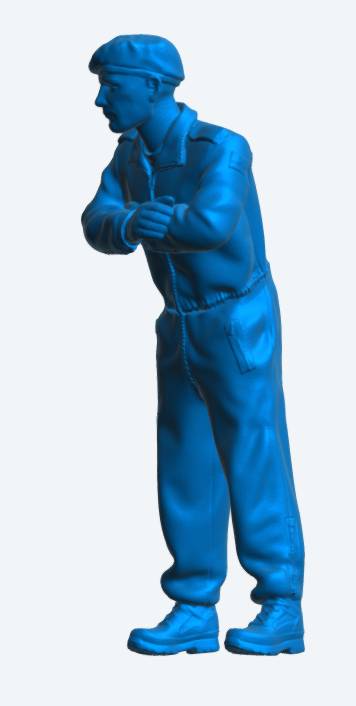 N12 Modern Crew Figure – Beret, Leaning Forward on Ship’s Rail – Unpainted Multi-Scale