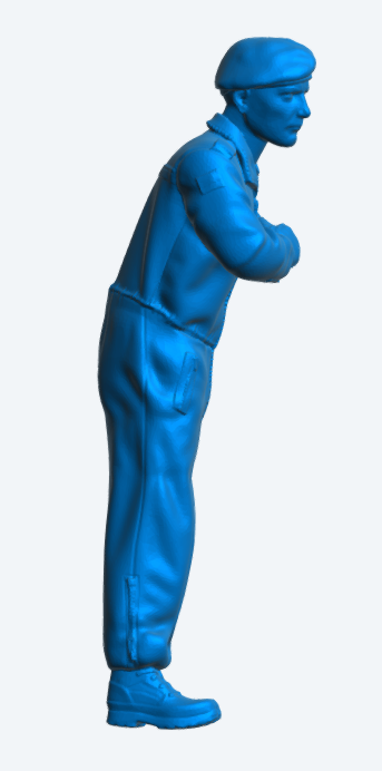 N12 Modern Crew Figure – Beret, Leaning Forward on Ship’s Rail – Unpainted Multi-Scale