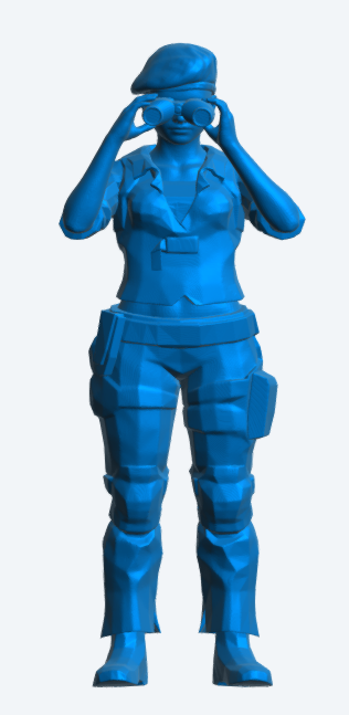 N15 Modern Female Naval Crew Figure – Tactical Gear, Beret, Looking Through Binoculars – Unpainted Multi-Scale
