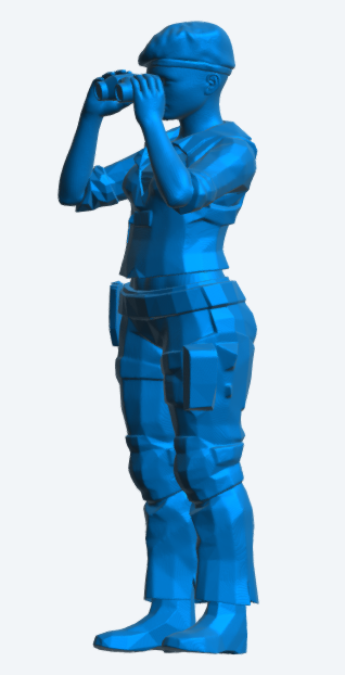 N15 Modern Female Naval Crew Figure – Tactical Gear, Beret, Looking Through Binoculars – Unpainted Multi-Scale