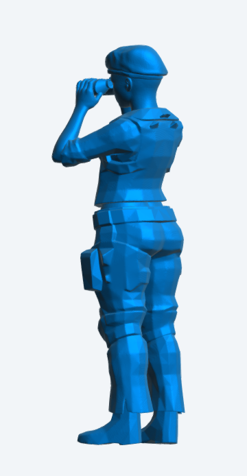 N15 Modern Female Naval Crew Figure – Tactical Gear, Beret, Looking Through Binoculars – Unpainted Multi-Scale