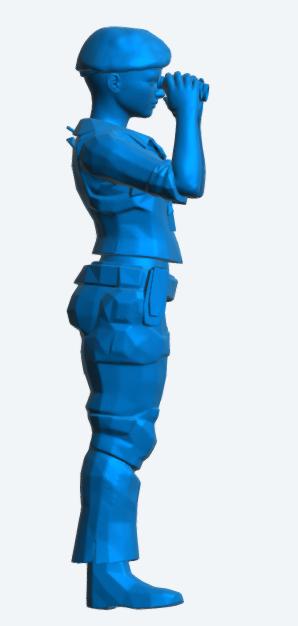 N15 Modern Female Naval Crew Figure – Tactical Gear, Beret, Looking Through Binoculars – Unpainted Multi-Scale