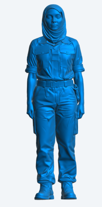 N33 Female Royal Navy Crew Figure (Hijab) – Unpainted Multi-Scale Model
