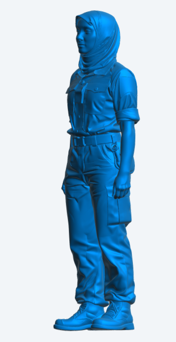 N33 Female Royal Navy Crew Figure (Hijab) – Unpainted Multi-Scale Model