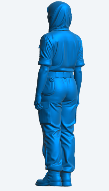 N33 Female Royal Navy Crew Figure (Hijab) – Unpainted Multi-Scale Model