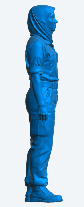 N33 Female Royal Navy Crew Figure (Hijab) – Unpainted Multi-Scale Model