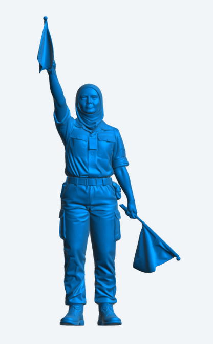 N34 Female Royal Navy Signal Crew Figure (Hijab) – Unpainted Multi-Scale Model