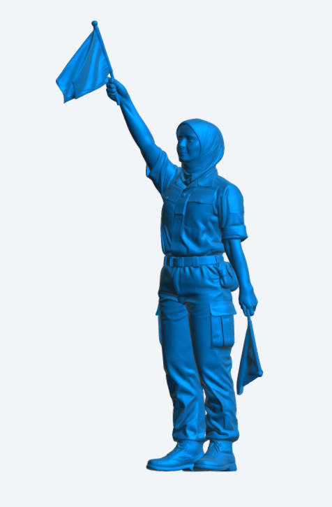N34 Female Royal Navy Signal Crew Figure (Hijab) – Unpainted Multi-Scale Model