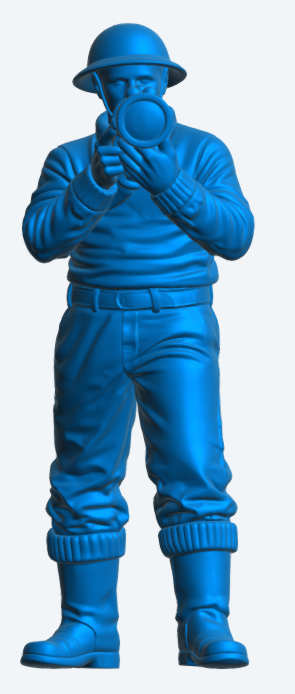 N11 WWII Naval Crew Figure – Sweater and Helmet, Signalling with Hand-Held Lamp – Unpainted Multi-Scale (Copy)
