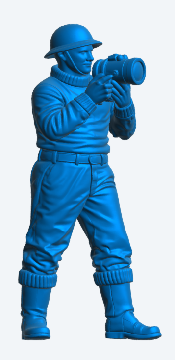 N11 WWII Naval Crew Figure – Sweater and Helmet, Signalling with Hand-Held Lamp – Unpainted Multi-Scale (Copy)