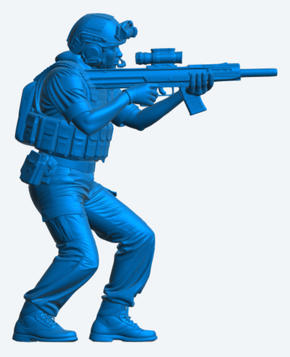 N35 Female Royal Navy Crew Figure – Combat Gear – Unpainted Multi-Scale Model