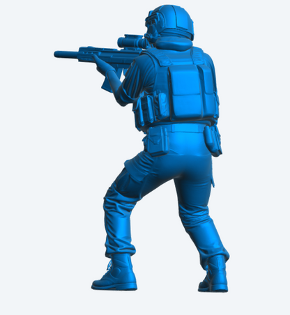 N35 Female Royal Navy Crew Figure – Combat Gear – Unpainted Multi-Scale Model