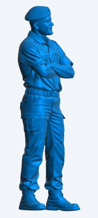 N38 Male Royal Navy Crew Figure – Standing Arms Crossed – Unpainted Multi-Scale Model