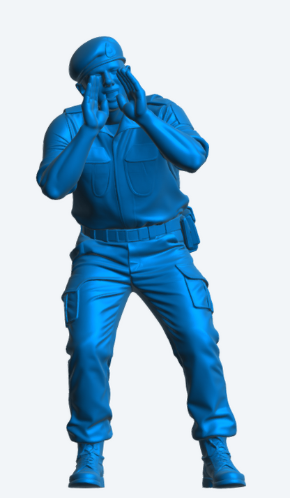 N40 Male Royal Navy Crew Figure – Shouting / Deck Command – Unpainted Multi-Scale Model