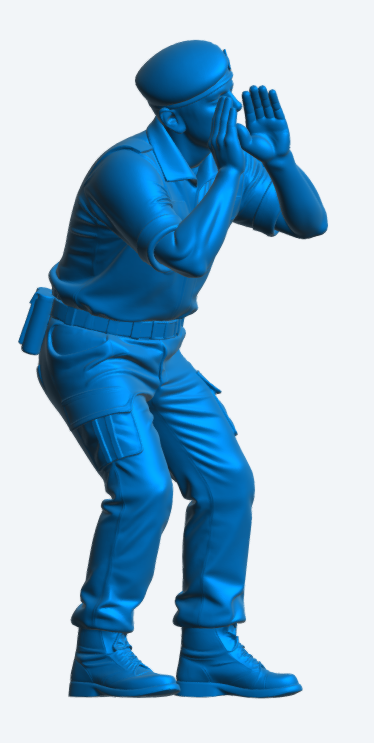 N40 Male Royal Navy Crew Figure – Shouting / Deck Command – Unpainted Multi-Scale Model