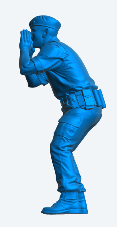 N40 Male Royal Navy Crew Figure – Shouting / Deck Command – Unpainted Multi-Scale Model