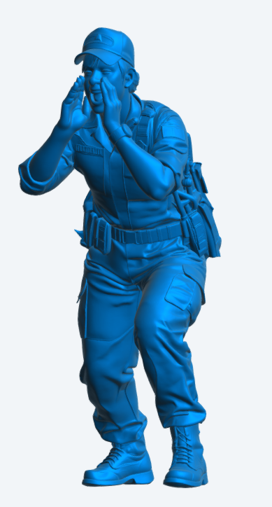 N41 Female US Navy Deck Crew Figure – Shouting / Command Pose – Unpainted Multi-Scale Model